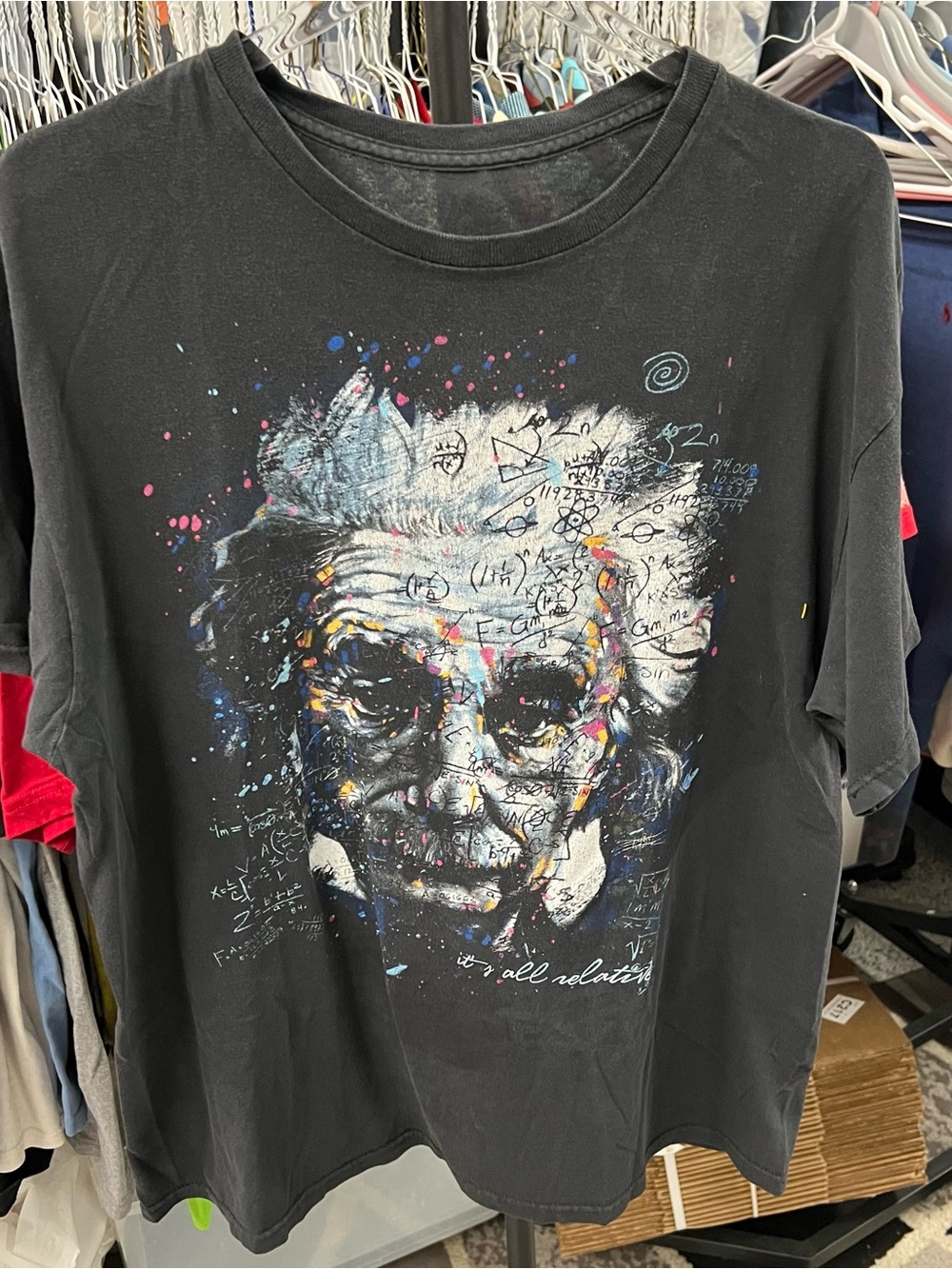 Classic Albert Einstein T-Shirt, XL With Vintage Einstein Math Space Graphic